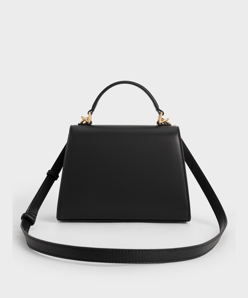 CHARLES & KEITH（チャールズ & キース）の「Violettaヴィオレッタトラペーズトップハンドルバッグ（ハンドバッグ・レディース・セージグリーン/ブラック/ベージュ・M）」の5枚目の写真