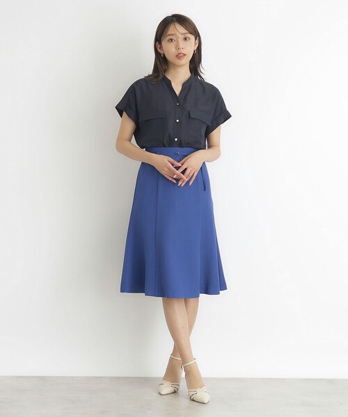 index（インデックス）の「◆ダブルポケットスキッパーブラウス【洗濯機洗い可】（シャツ/ブラウス・レディース・ナチュラル/オフホワイト/カーキ/ネイビー・36/40/38/42）」の17枚目の写真