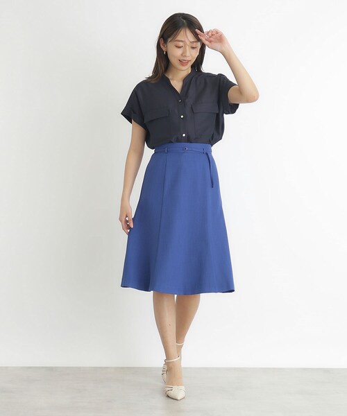 index（インデックス）の「◆ダブルポケットスキッパーブラウス【洗濯機洗い可】（シャツ/ブラウス・レディース・ナチュラル/オフホワイト/カーキ/ネイビー・36/40/38/42）」の18枚目の写真