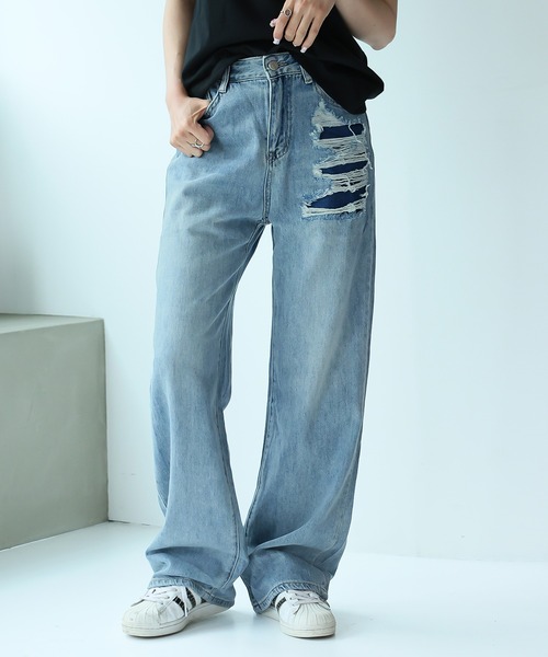 Girly Doll（ガーリードール）の「デニムパンツ（デニムパンツ・レディース・ブルー・S/M/L）」の3枚目の写真