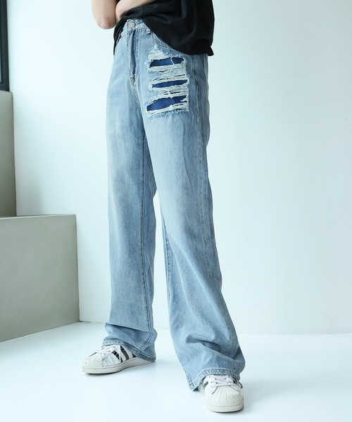 Girly Doll（ガーリードール）の「デニムパンツ（デニムパンツ・レディース・ブルー・S/M/L）」の4枚目の写真