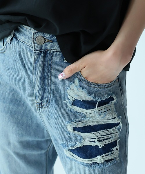 Girly Doll（ガーリードール）の「デニムパンツ（デニムパンツ・レディース・ブルー・S/M/L）」の6枚目の写真