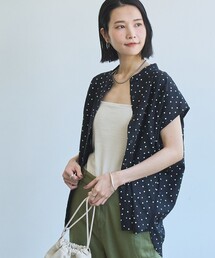 【WEB限定】リネンミックスドットタックブラウス