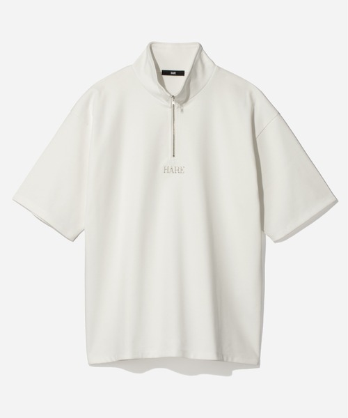 HARE（ハレ）の「3D-HAREロゴハーフZIPカットソー(HARE)（Tシャツ/カットソー・メンズ・ホワイト/ブラック/ブルー・FREE）」の2枚目の写真