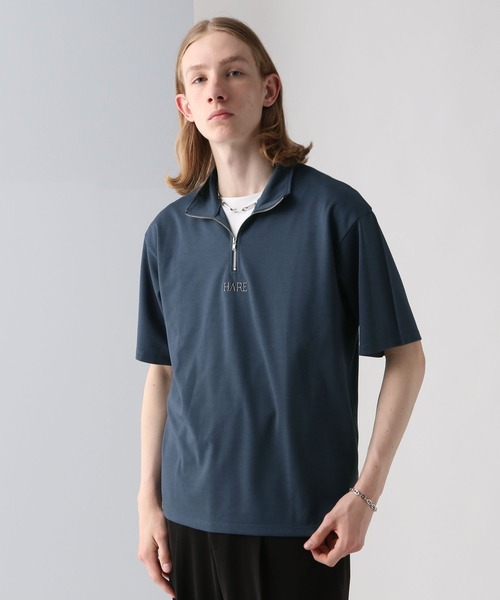 HARE（ハレ）の「3D-HAREロゴハーフZIPカットソー(HARE)（Tシャツ/カットソー・メンズ・ホワイト/ブラック/ブルー・FREE）」の9枚目の写真