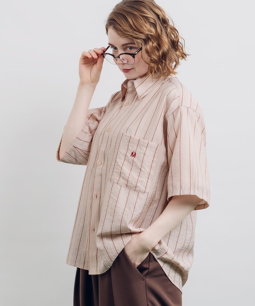 MUHET（ミュエータ）の「ストライプシャツ（シャツ/ブラウス・レディース・ブルー/ピンク・X-LARGE/MEDIUM）」の20枚目の写真