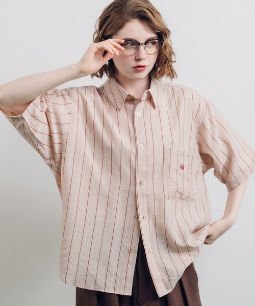 MUHET（ミュエータ）の「ストライプシャツ（シャツ/ブラウス・レディース・ブルー/ピンク・X-LARGE/MEDIUM）」の19枚目の写真