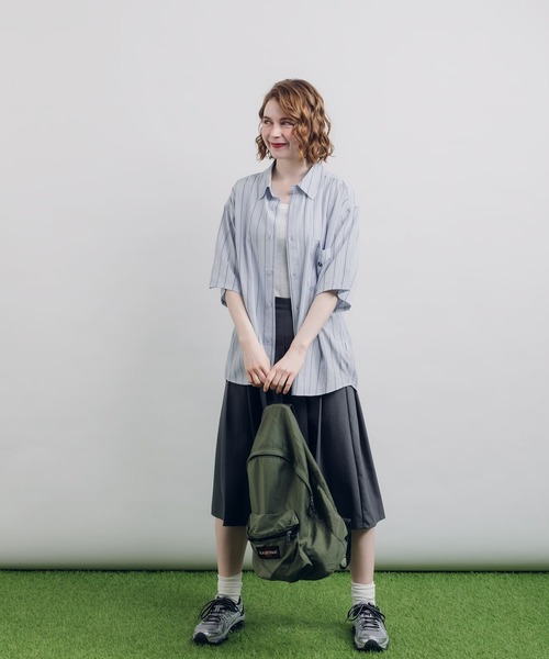 MUHET（ミュエータ）の「ストライプシャツ（シャツ/ブラウス・レディース・ブルー/ピンク・X-LARGE/MEDIUM）」の9枚目の写真