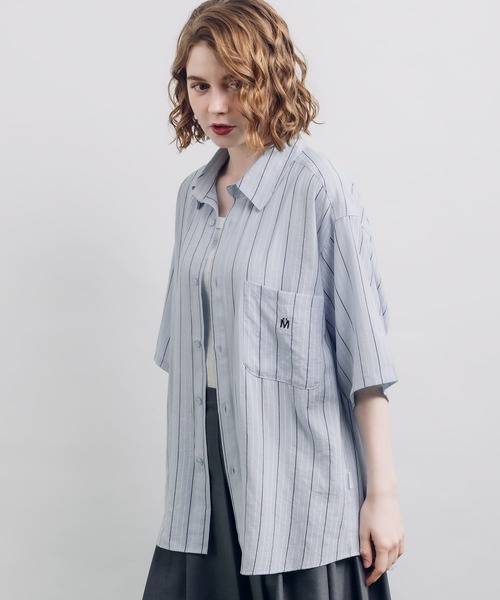 MUHET（ミュエータ）の「ストライプシャツ（シャツ/ブラウス・レディース・ブルー/ピンク・X-LARGE/MEDIUM）」の6枚目の写真