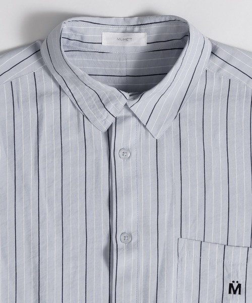 MUHET（ミュエータ）の「ストライプシャツ（シャツ/ブラウス・レディース・ブルー/ピンク・X-LARGE/MEDIUM）」の5枚目の写真