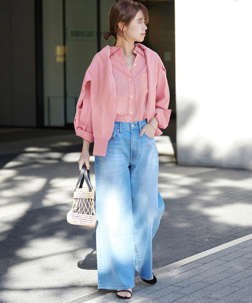 JOURNAL STANDARD relume（ジャーナルスタンダード　レリューム）の「《追加》カラーリネンオーバーサイズシャツ（シャツ/ブラウス・レディース・ホワイト/ネイビー/ピンク/イエロー/ブルー系その他・FREE）」の17枚目の写真