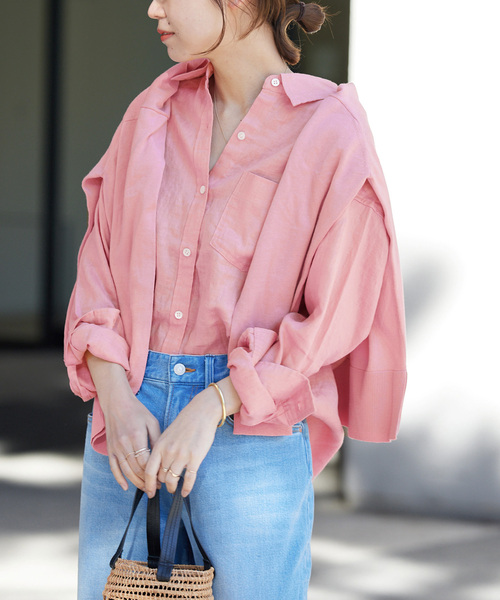 JOURNAL STANDARD relume（ジャーナルスタンダード　レリューム）の「《追加》カラーリネンオーバーサイズシャツ（シャツ/ブラウス・レディース・ホワイト/ネイビー/ピンク/イエロー/ブルー系その他・FREE）」の20枚目の写真