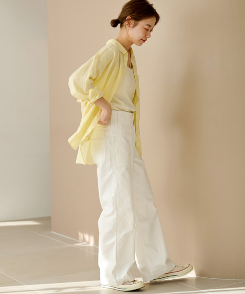 JOURNAL STANDARD relume（ジャーナルスタンダード　レリューム）の「《追加》カラーリネンオーバーサイズシャツ（シャツ/ブラウス・レディース・ホワイト/ネイビー/ピンク/イエロー/ブルー系その他・FREE）」の15枚目の写真