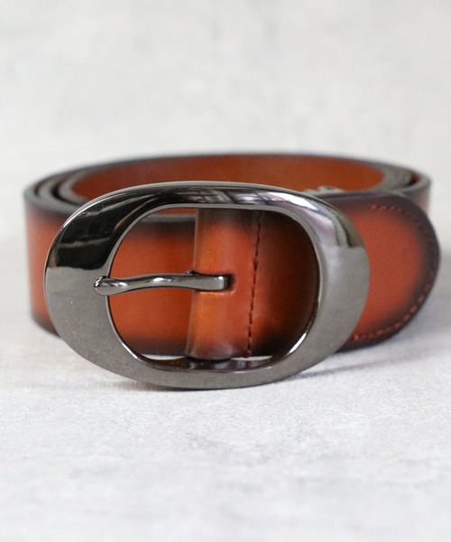 ８(eight)（エイト）の「40mmグラデーションベルト本革（ベルト・メンズ・ネイビー/イエロー/ブラウン/ダークブラウン/グリーン/レッド/ブラック・FREE）」の4枚目の写真