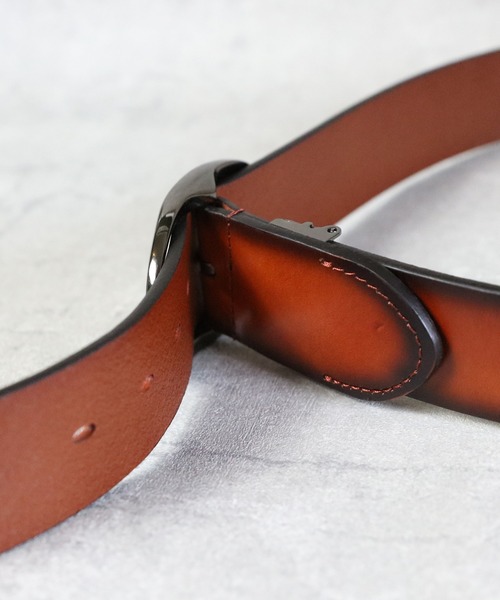 ８(eight)（エイト）の「40mmグラデーションベルト本革（ベルト・メンズ・ネイビー/イエロー/ブラウン/ダークブラウン/グリーン/レッド/ブラック・FREE）」の18枚目の写真