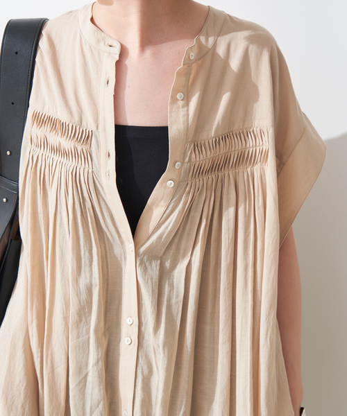 Spick & Span（スピックアンドスパン）の「ボイルピンタックワンピース（ワンピース・レディース・ブラックミックス/ベージュ/ブルー・36/38）」の11枚目の写真