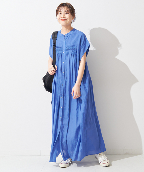 Spick & Span（スピックアンドスパン）の「ボイルピンタックワンピース（ワンピース・レディース・ブラックミックス/ベージュ/ブルー・36/38）」の13枚目の写真