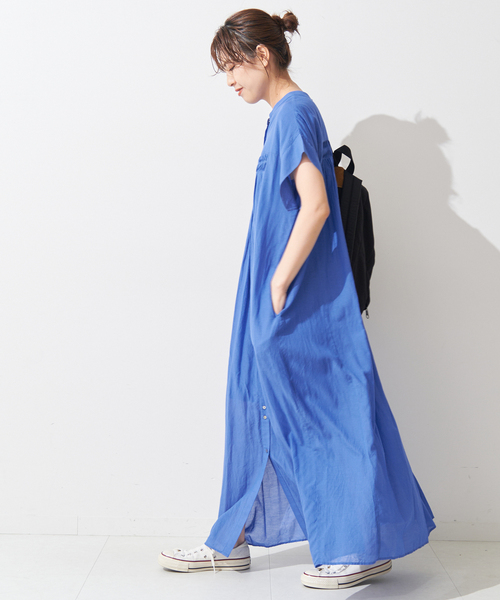 Spick & Span（スピックアンドスパン）の「ボイルピンタックワンピース（ワンピース・レディース・ブラックミックス/ベージュ/ブルー・36/38）」の15枚目の写真