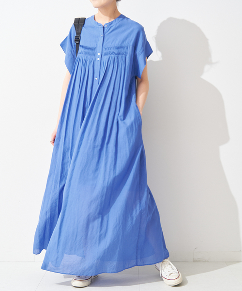 Spick & Span（スピックアンドスパン）の「ボイルピンタックワンピース（ワンピース・レディース・ブラックミックス/ベージュ/ブルー・36/38）」の21枚目の写真