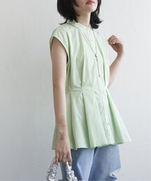 ウエストタックスタンドブラウス