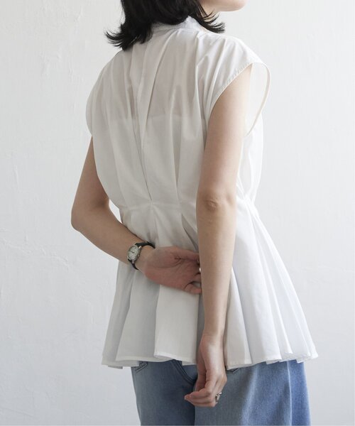VENCEEXCHANGE（ヴァンスエクスチェンジ）の「ウエストタックスタンドブラウス（シャツ/ブラウス・レディース・オフホワイト/ライトグレー/ブラック/グリーン・FREE）」の16枚目の写真