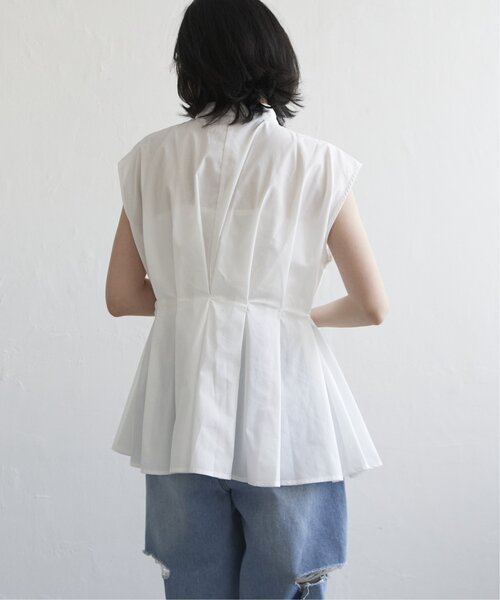 VENCEEXCHANGE（ヴァンスエクスチェンジ）の「ウエストタックスタンドブラウス（シャツ/ブラウス・レディース・オフホワイト/ライトグレー/ブラック/グリーン・FREE）」の19枚目の写真