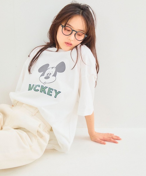 セール】【Disney/ディズニー】胸ポケット付ミッキーバックプリント 