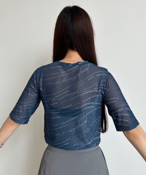 VACANCY（ヴァカンシー）の「ランダムロゴシアーホールトップス（Tシャツ/カットソー・レディース・ホワイト/ダークブルー・FREE）」の14枚目の写真