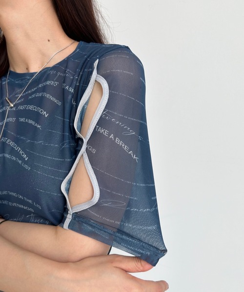 VACANCY（ヴァカンシー）の「ランダムロゴシアーホールトップス（Tシャツ/カットソー・レディース・ホワイト/ダークブルー・FREE）」の15枚目の写真