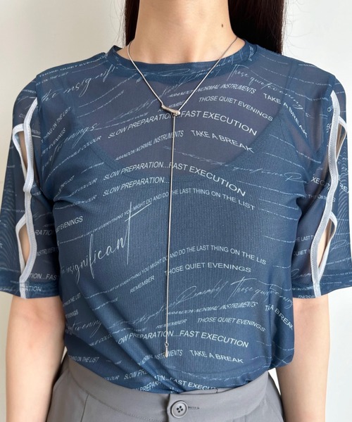 VACANCY（ヴァカンシー）の「ランダムロゴシアーホールトップス（Tシャツ/カットソー・レディース・ホワイト/ダークブルー・FREE）」の16枚目の写真