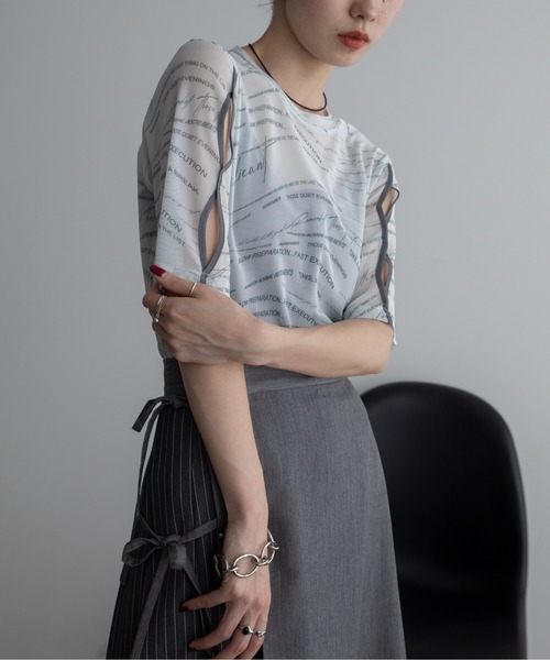 VACANCY（ヴァカンシー）の「ランダムロゴシアーホールトップス（Tシャツ/カットソー・レディース・ホワイト/ダークブルー・FREE）」の22枚目の写真