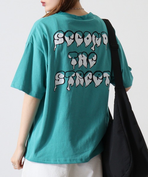 FUNALIVE(ファンアライブ)の「レディース ワイド Tシャツ 半袖(Tシャツ/カットソー・レディース・ミント/ベージュ/ベージュ系/ピンク系/ライトピンク/ブラック/サックスブルー/オフホワイト/ライトグリーン系・FREE)」の6枚目の写真
