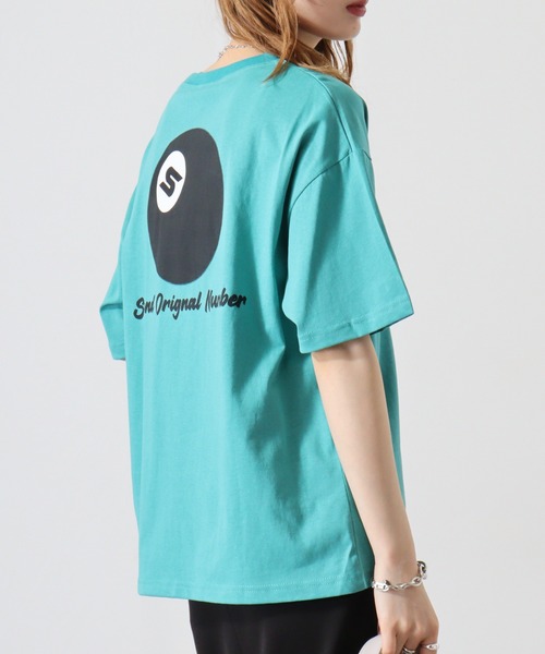 FUNALIVE(ファンアライブ)の「レディース ワイド Tシャツ 半袖(Tシャツ/カットソー・レディース・ミント/ベージュ/ベージュ系/ピンク系/ライトピンク/ブラック/サックスブルー/オフホワイト/ライトグリーン系・FREE)」の5枚目の写真