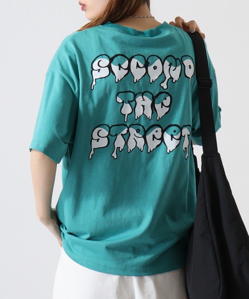 FUNALIVE(ファンアライブ)の「レディース ワイド Tシャツ 半袖(Tシャツ/カットソー・レディース・ミント/ベージュ/ベージュ系/ピンク系/ライトピンク/ブラック/サックスブルー/オフホワイト/ライトグリーン系・FREE)」の10枚目の写真