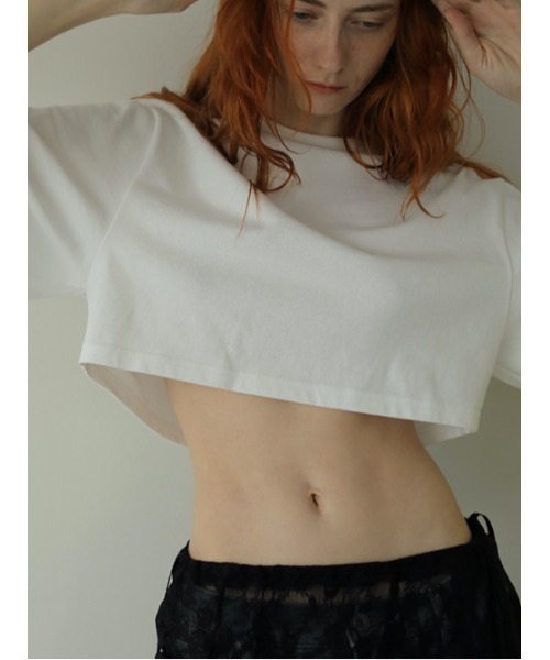 AMAIL（アマイル）の「Jaefun cropd cloth（Tシャツ/カットソー・レディース・ピンク/ブラック/グレー/ホワイト・FREE）」の7枚目の写真