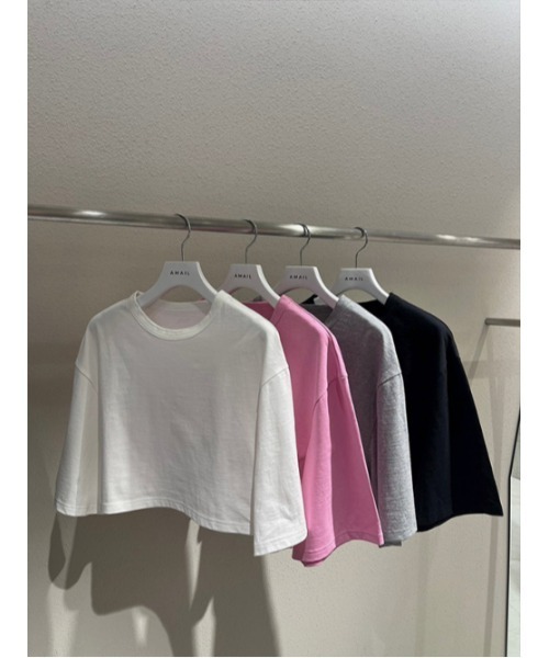 AMAIL（アマイル）の「Jaefun cropd cloth（Tシャツ/カットソー・レディース・ピンク/ブラック/グレー/ホワイト・FREE）」の11枚目の写真