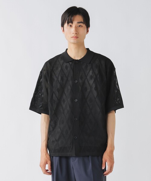 BEAMS HEART(ビームスハート)の「メッシュ ニット シャツ(タンクトップ セット)(シャツ/ブラウス・メンズ・ブラック/ブルー・SMALL/MEDIUM/LARGE)」の8枚目の写真