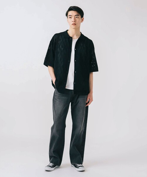 BEAMS HEART(ビームスハート)の「メッシュ ニット シャツ(タンクトップ セット)(シャツ/ブラウス・メンズ・ブラック/ブルー・SMALL/MEDIUM/LARGE)」の6枚目の写真