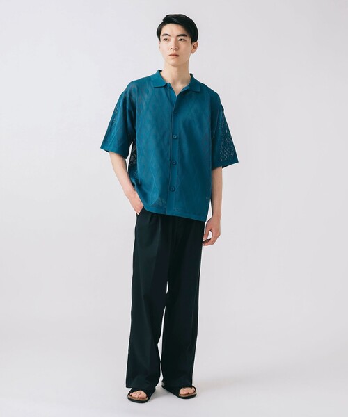 BEAMS HEART(ビームスハート)の「メッシュ ニット シャツ(タンクトップ セット)(シャツ/ブラウス・メンズ・ブラック/ブルー・SMALL/MEDIUM/LARGE)」の3枚目の写真