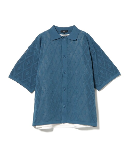 BEAMS HEART(ビームスハート)の「メッシュ ニット シャツ(タンクトップ セット)(シャツ/ブラウス・メンズ・ブラック/ブルー・SMALL/MEDIUM/LARGE)」の15枚目の写真