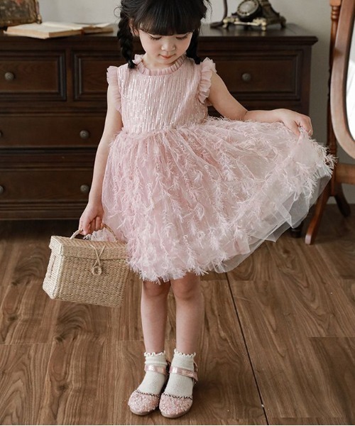 【セール】【aimoha-KIDS-】ノースリーブメッシュワンピース（ワンピース）｜aimoha（アイモハ）