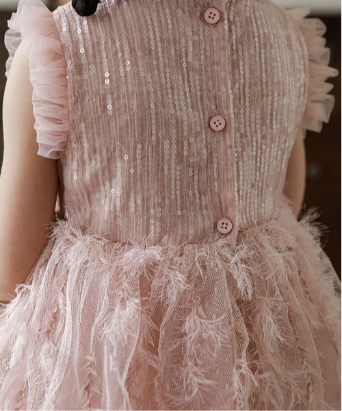 【セール】【aimoha-KIDS-】ノースリーブメッシュワンピース（ワンピース）｜aimoha（アイモハ）