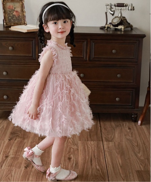 【セール】【aimoha-KIDS-】ノースリーブメッシュワンピース（ワンピース）｜aimoha（アイモハ）