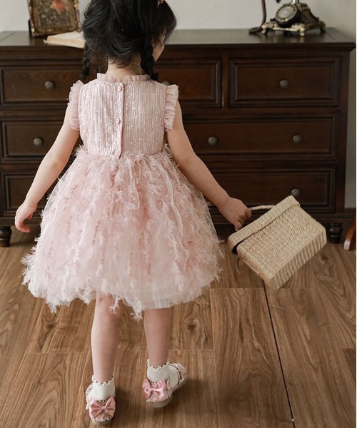 【セール】【aimoha-KIDS-】ノースリーブメッシュワンピース（ワンピース）｜aimoha（アイモハ）