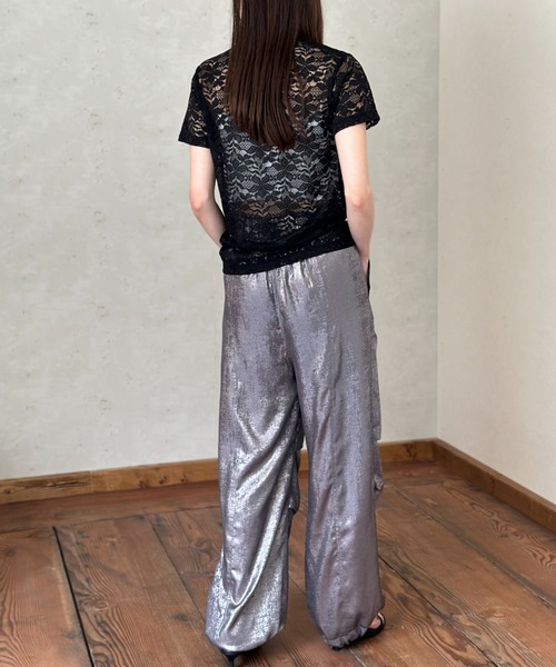 Per sist ence(パーシエンス)の「レースコンパクトTシャツ(Tシャツ/カットソー・レディース・オフホワイト/ブラック・FREE)」の8枚目の写真
