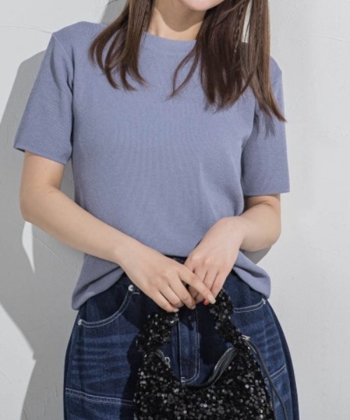 ニット セーター 「接触冷感/遮熱機能」サラサラTシャツニット「手洗い可能」 レディース 接触冷感/遮熱機能】サラサラTシャツニット≪手洗い可能