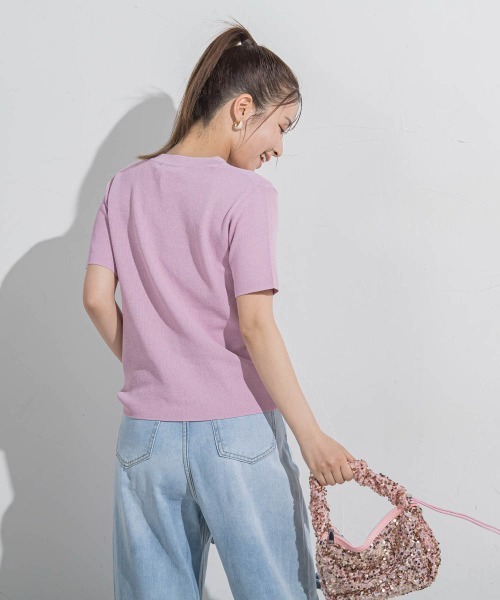 VICKY(ビッキー)の「【接触冷感/遮熱機能】サラサラTシャツニット≪手洗い可能≫(ニット/セーター・レディース・ブラック/グレー/ネイビー/ベージュ/ピンク/ホワイト・M)」の10枚目の写真