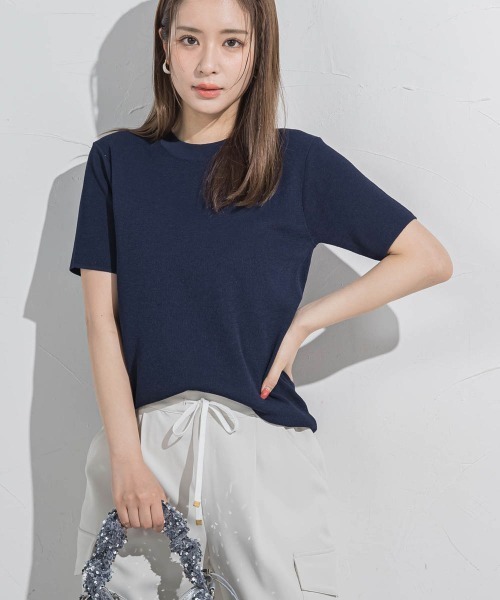 VICKY(ビッキー)の「【接触冷感/遮熱機能】サラサラTシャツニット≪手洗い可能≫(ニット/セーター・レディース・ブラック/グレー/ネイビー/ベージュ/ピンク/ホワイト・M)」の14枚目の写真