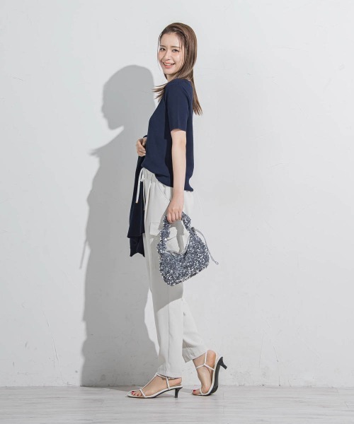 VICKY(ビッキー)の「【接触冷感/遮熱機能】サラサラTシャツニット≪手洗い可能≫(ニット/セーター・レディース・ブラック/グレー/ネイビー/ベージュ/ピンク/ホワイト・M)」の8枚目の写真