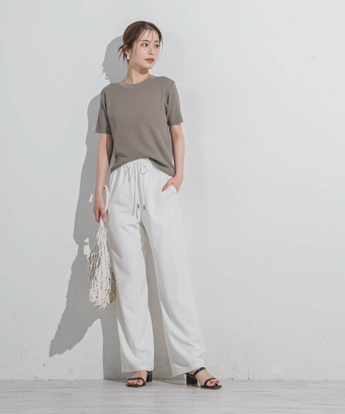 VICKY(ビッキー)の「【接触冷感/遮熱機能】サラサラTシャツニット≪手洗い可能≫(ニット/セーター・レディース・ブラック/グレー/ネイビー/ベージュ/ピンク/ホワイト・M)」の20枚目の写真